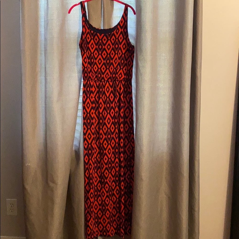 Red and Blue Maxi Dress